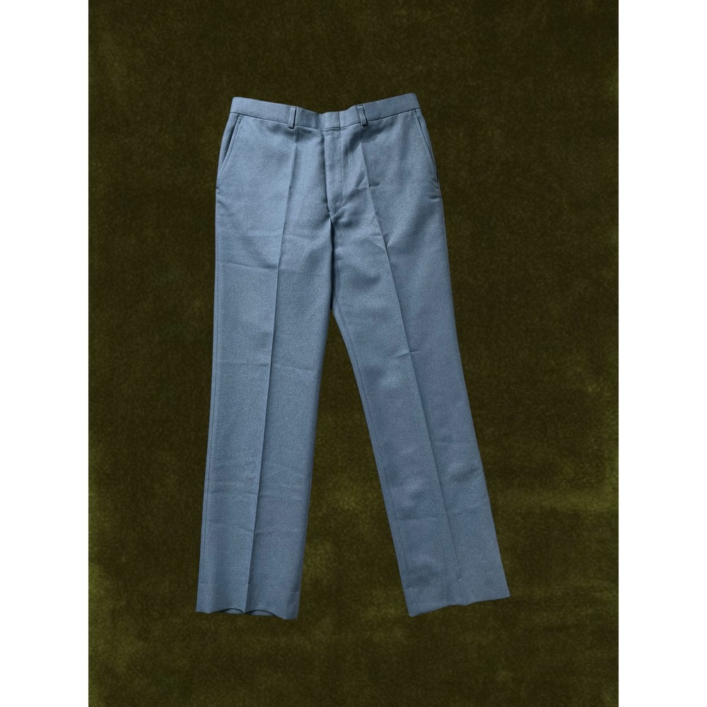 Vintage Winfield 1980s Blue Gray Double Knit Dress Slacks Talon Hook 34x29